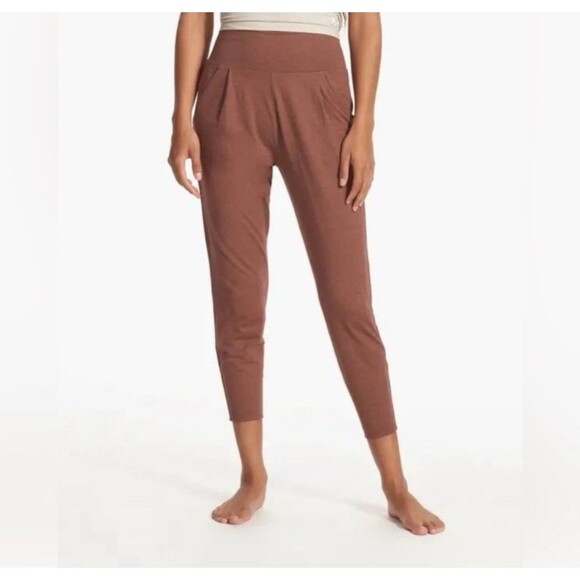 VUORI Lux At Ease Harem Pant Size XS Heathered Brown Tapered Casual Lounge Basic - Picture 9 of 13